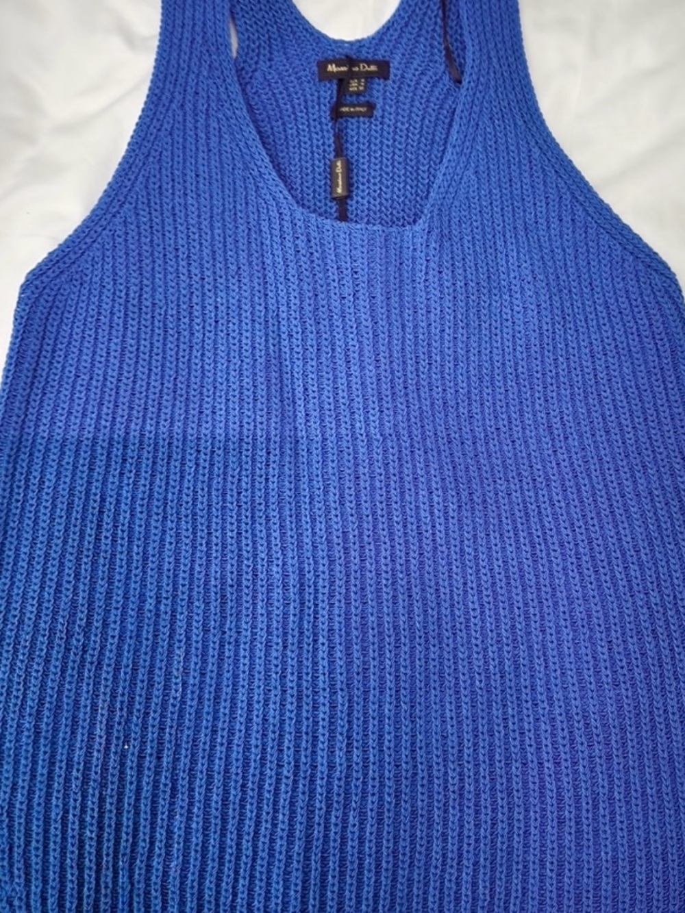 Massimo Dutti Cobalt Blue Ribbed Knit Tank top, NWT, M